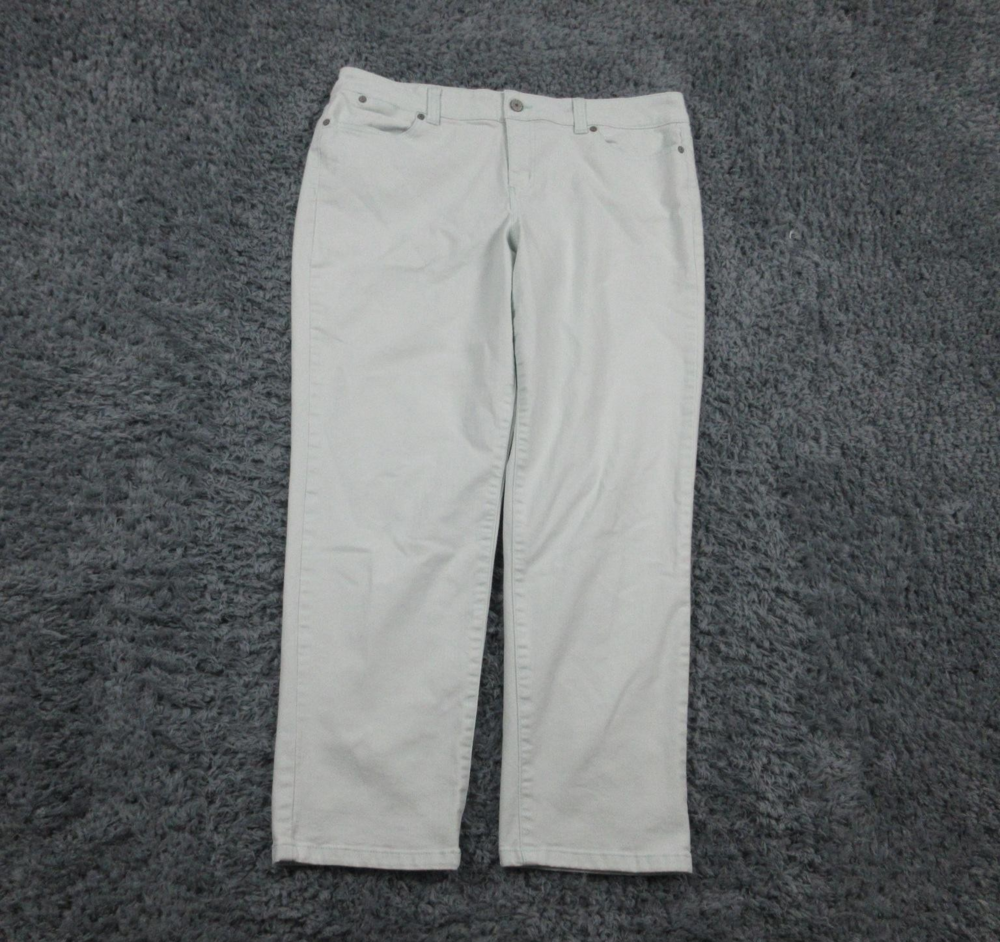 Talbots Pants Womens 14 Light Blue Boyfriend Simply Flattering Mid Rise 35x28*
